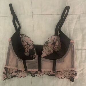 Black Floral Embroidery bra